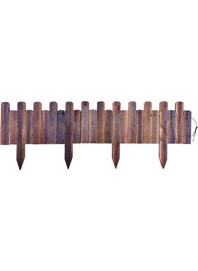 Wooden Picket Fence Garden Edging Border Brown 120x30x1cm