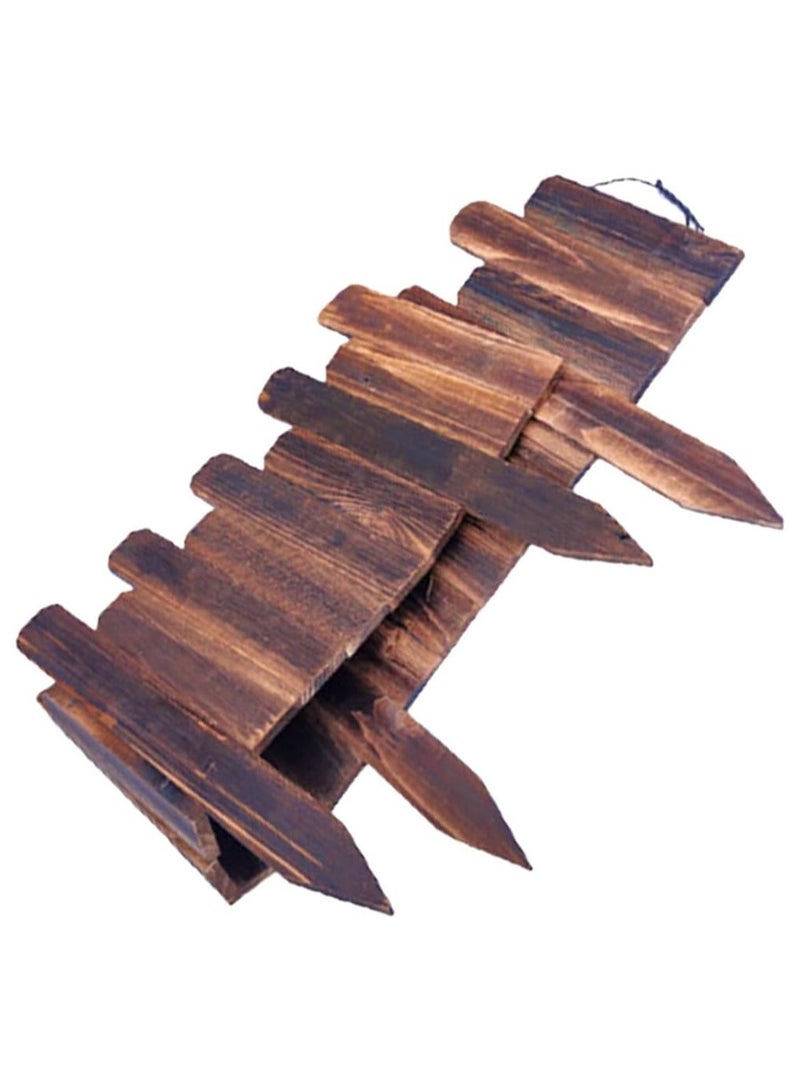 Wooden Picket Fence Garden Edging Border Brown 120x30x1cm