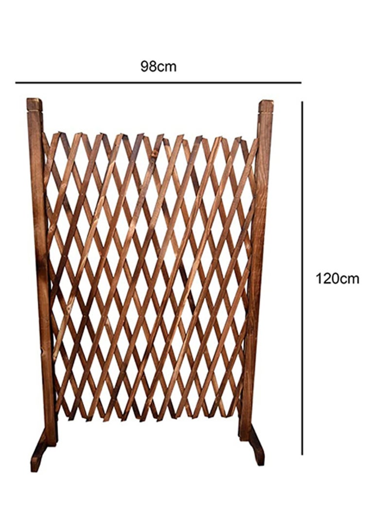 Wooden Trellis Fence Free Stand Lattic Fence Brown 98x120x10cm