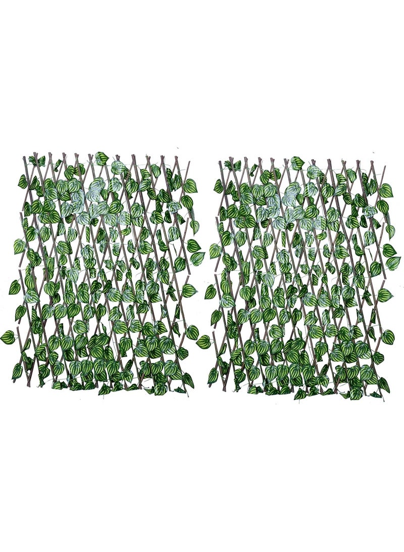 3pc Expandable Grass Fence - Artificial Wall Hedge For Balcony Privacy & Decor