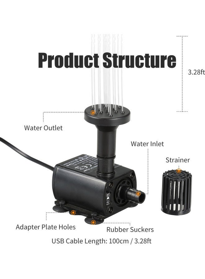 Brushless Fountain Pump Black