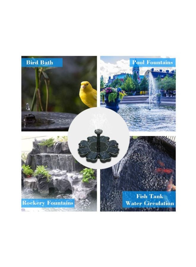 Floral Shaped Solar Fountain Black