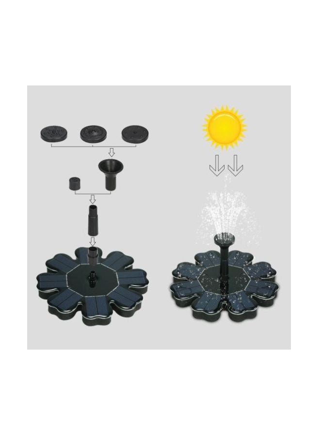 Floral Shaped Solar Fountain Black