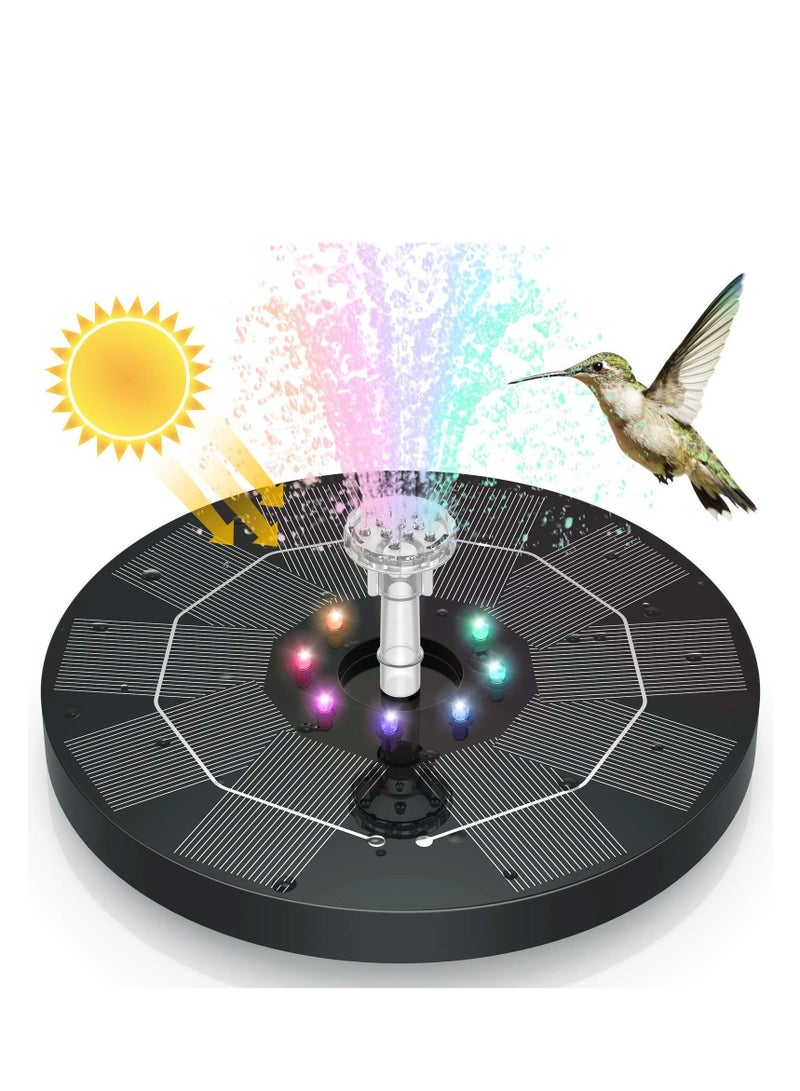3.5W LED Solar Fountain for Birdbath Water Fountains with Battery 6 Nozzles Powered Pump