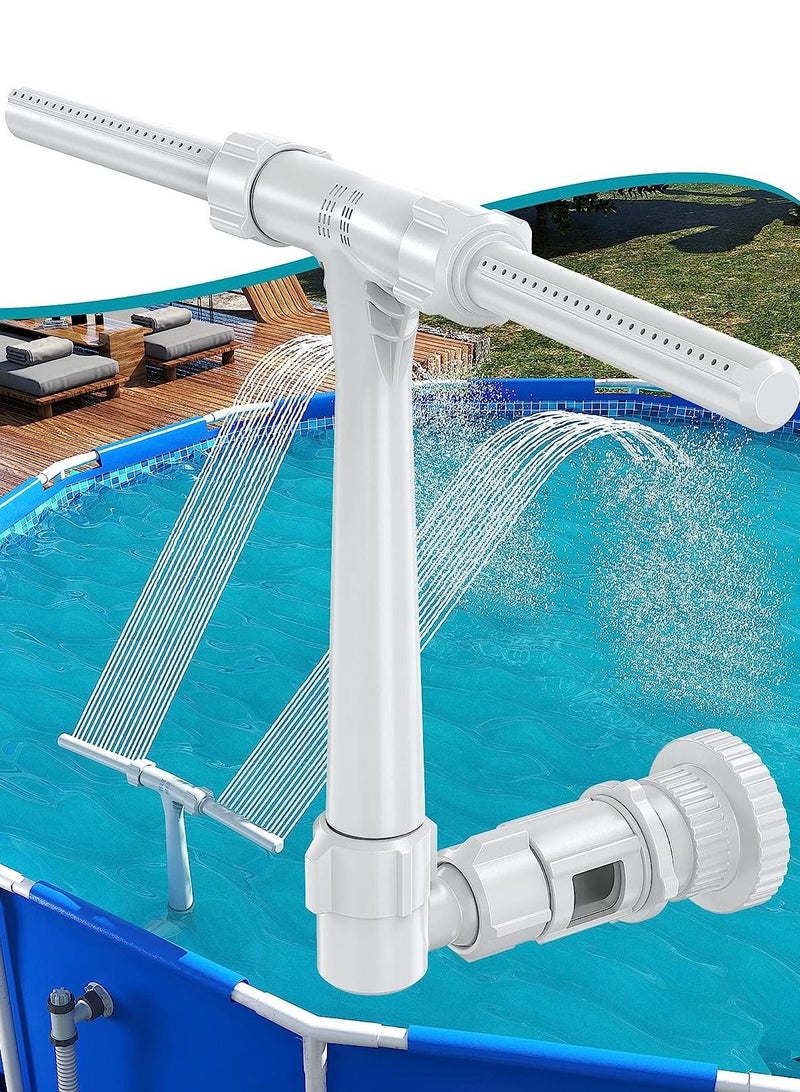 Premium Pool Fountain, Adjustable Dual Spray Waterfall Sprinkler Cooler, Ideal Pool Accessories for Above and In Ground Pools, Outdoor Decor for Summer and Pool Parties