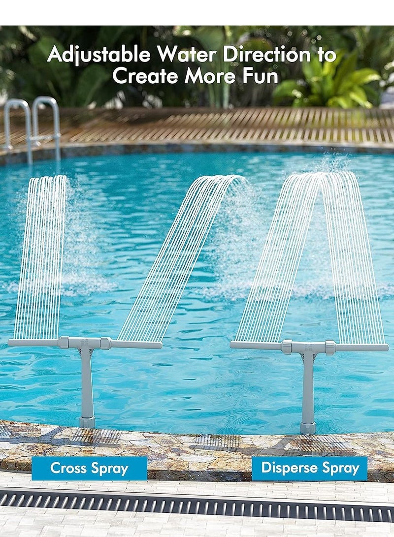 Premium Pool Fountain, Adjustable Dual Spray Waterfall Sprinkler Cooler, Ideal Pool Accessories for Above and In Ground Pools, Outdoor Decor for Summer and Pool Parties