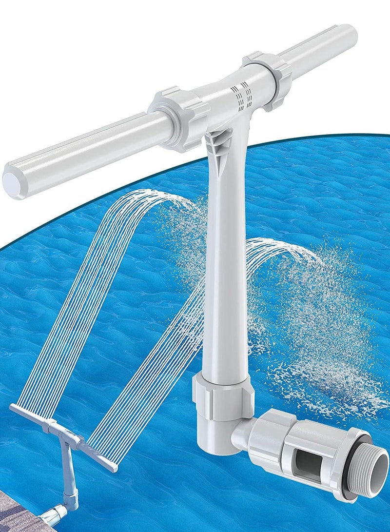 Pool Fountain for Above and In-Ground Pools, Adjustable Dual Spray Pool Waterfall, Pool Cooling Sprinkler System with Adjustable Height & Direction, Pool Sprayer Fountain