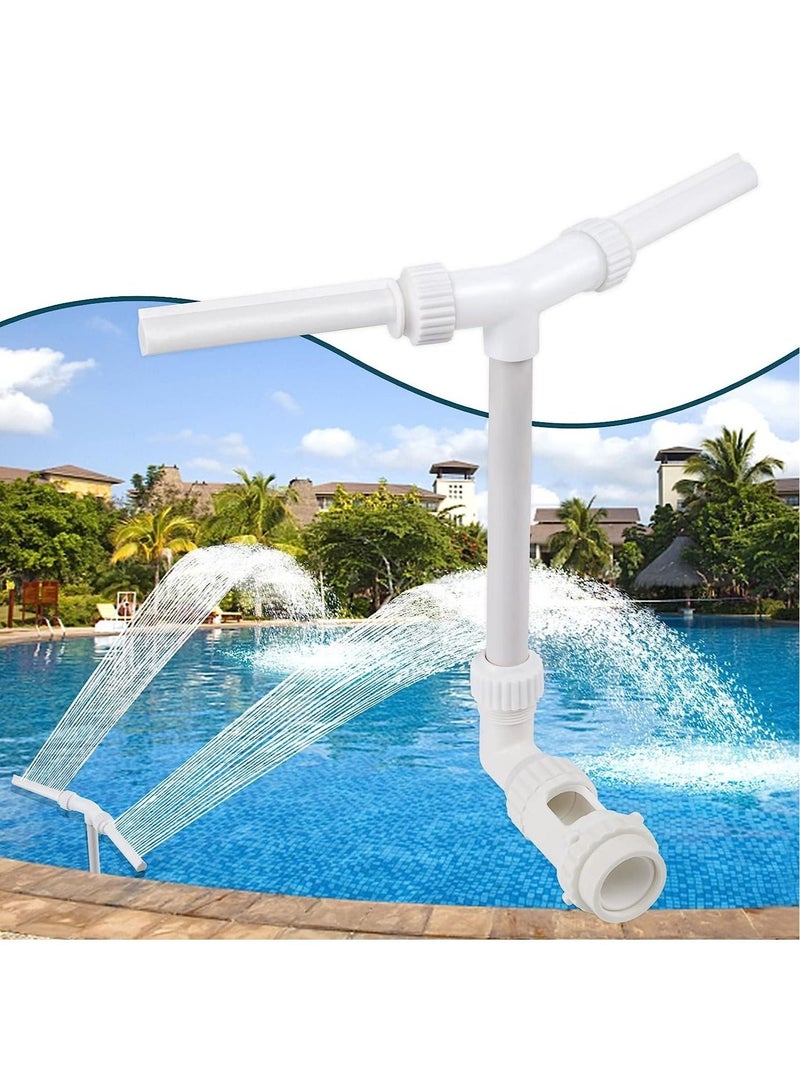 Swimming Pool Fountain, Adjustable Dual Spray Waterfall Sprinkler, Perfect Pool Accessories for Cooling and Decoration(white)