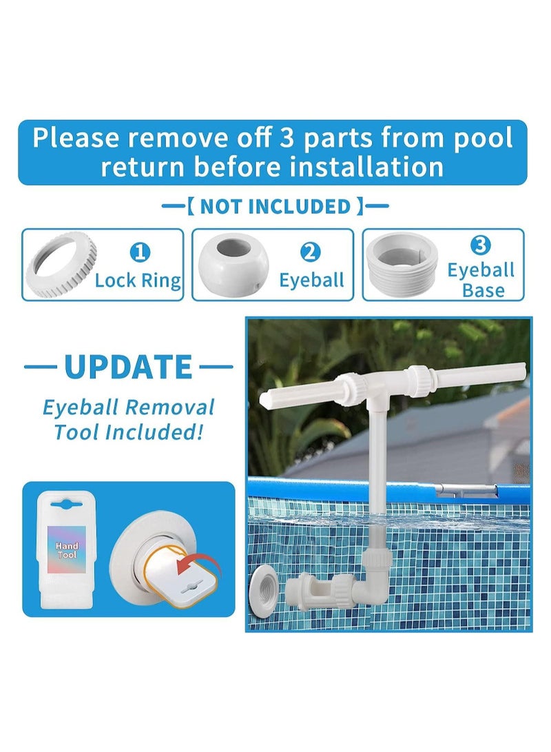 Swimming Pool Fountain, Adjustable Dual Spray Waterfall Sprinkler, Perfect Pool Accessories for Cooling and Decoration(white)