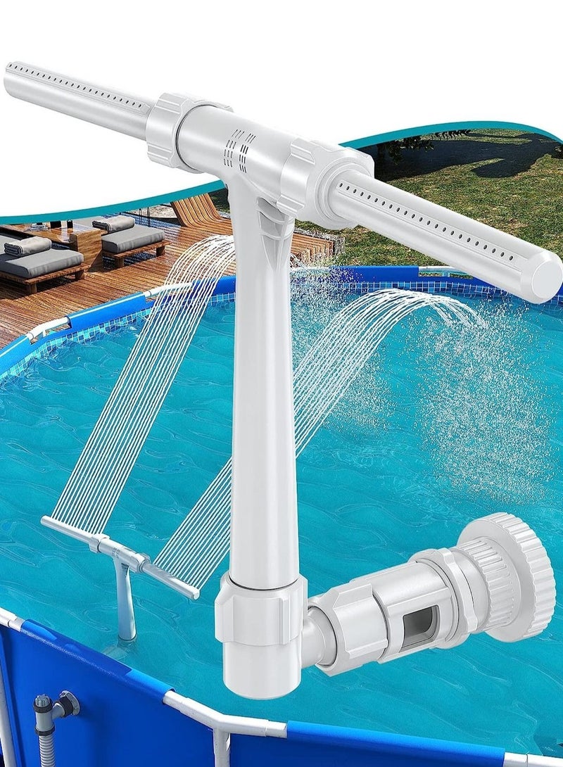 Premium Pool Fountain, Adjustable Dual Spray Waterfall Sprinkler Cooler, Ideal Pool Accessories for Above and In Ground Pools, Outdoor Decor for Summer and Pool Parties (Grey)