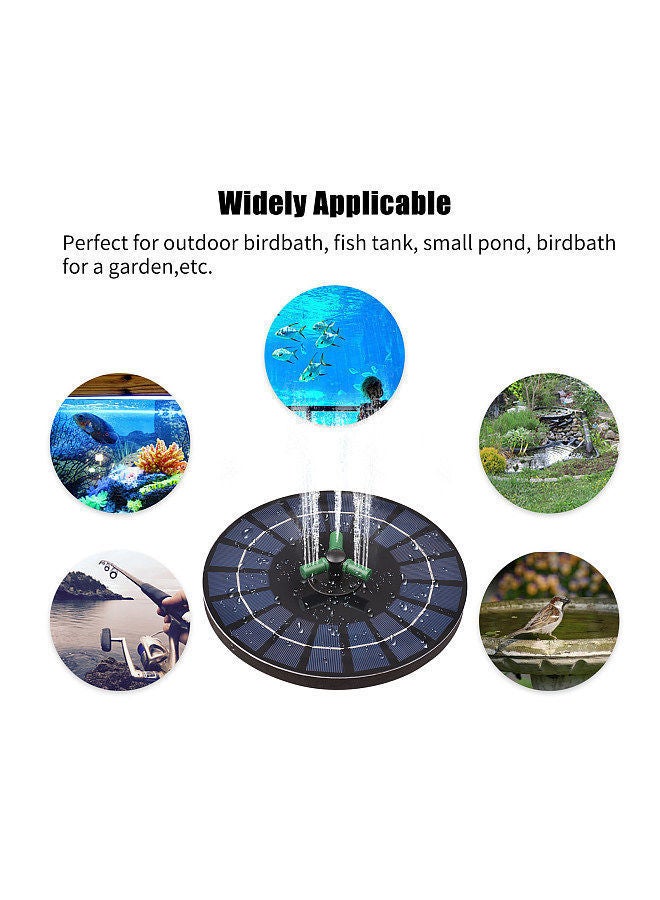 6W Colorful Solar Fountain Pump With 360°Rotatable Nozzle RGB LED Light Water Battery Auto-Shut off 9 Inch Floating for Bird Bath Garden Small Pond