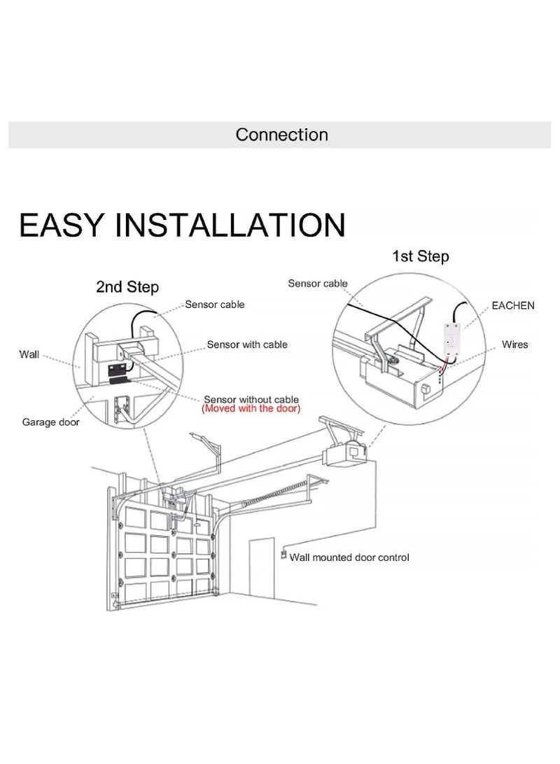 Smart Garage Door Controller WiFi Remotely control with smartlife app works with voice assistants