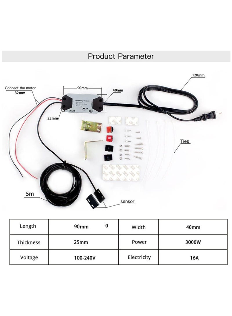 Smart Garage Door Controller WiFi Remotely control with smartlife app works with voice assistants