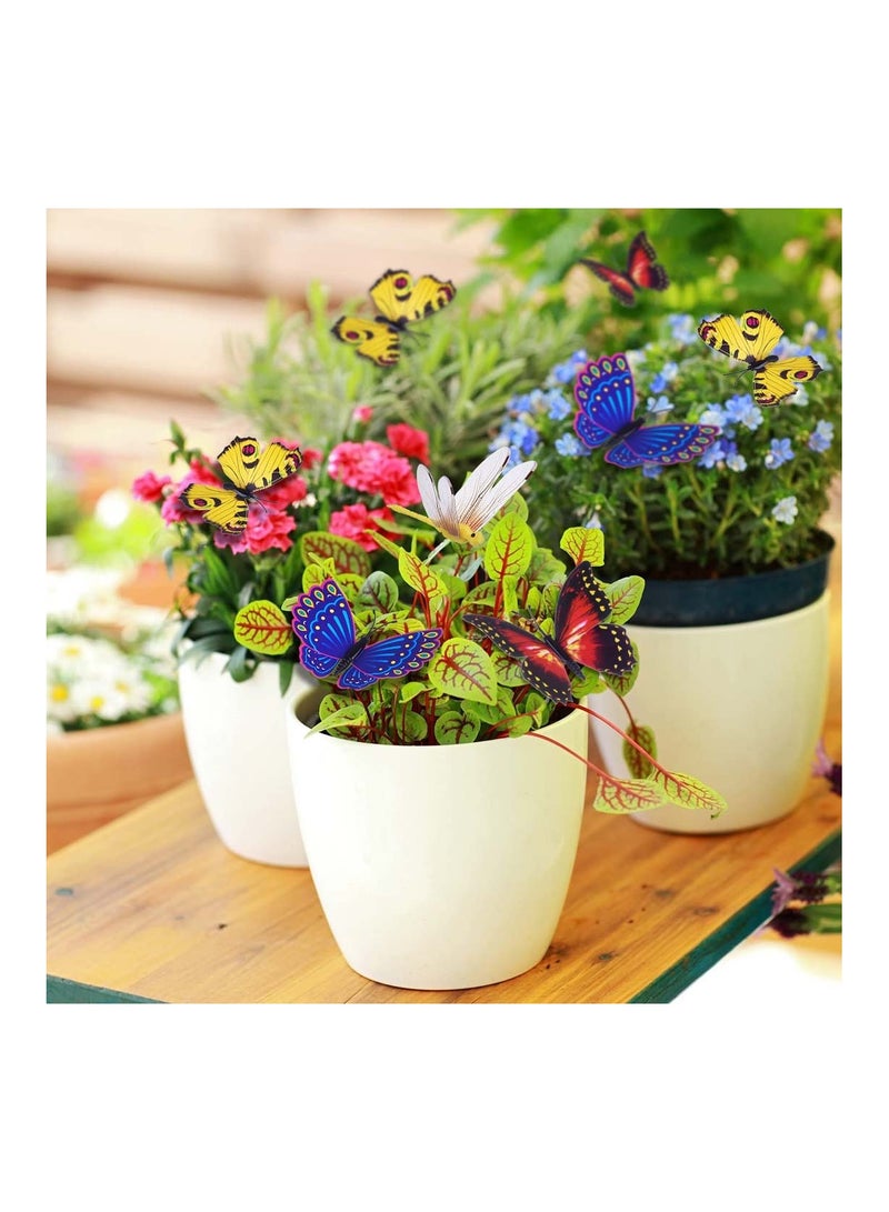 26Pcs Colorful Butterfly Garden Stakes for Outdoor Decorations, Double-Layer Butterfly Ornaments for Plants and Yard