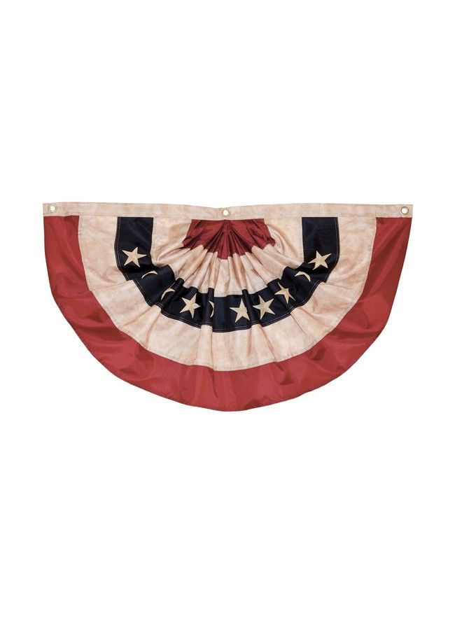 Pleated Fan Americana Bunting 2' X 4' Americana Bunting(Tea Stained) 4' W X 2' H (3678)