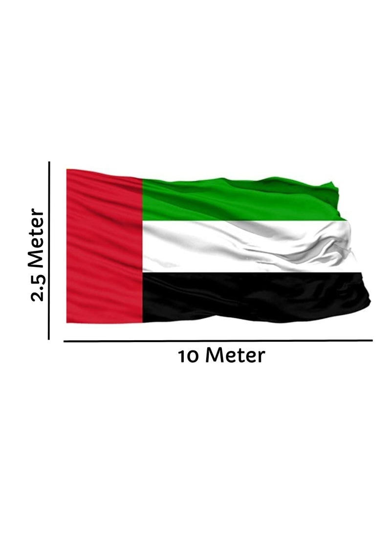 UAE Flag United Arab Emirates Flag National Day Durable Long Lasting For Outdoor And Indoor Use For Building Home And Car Decoration 2.5X10 Meter