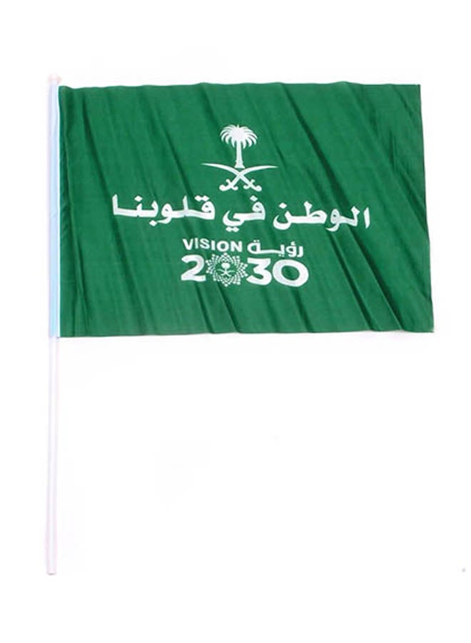 Hand Flag For Saudi National Day Green 60centimeter