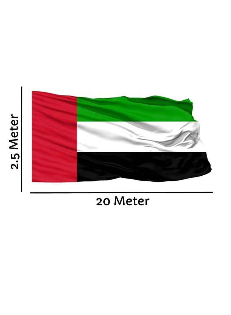 UAE Flag United Arab Emirates Flag National Day Durable Long Lasting For Outdoor And Indoor Use For Building Home And Car Decoration 2.5X20 Meter