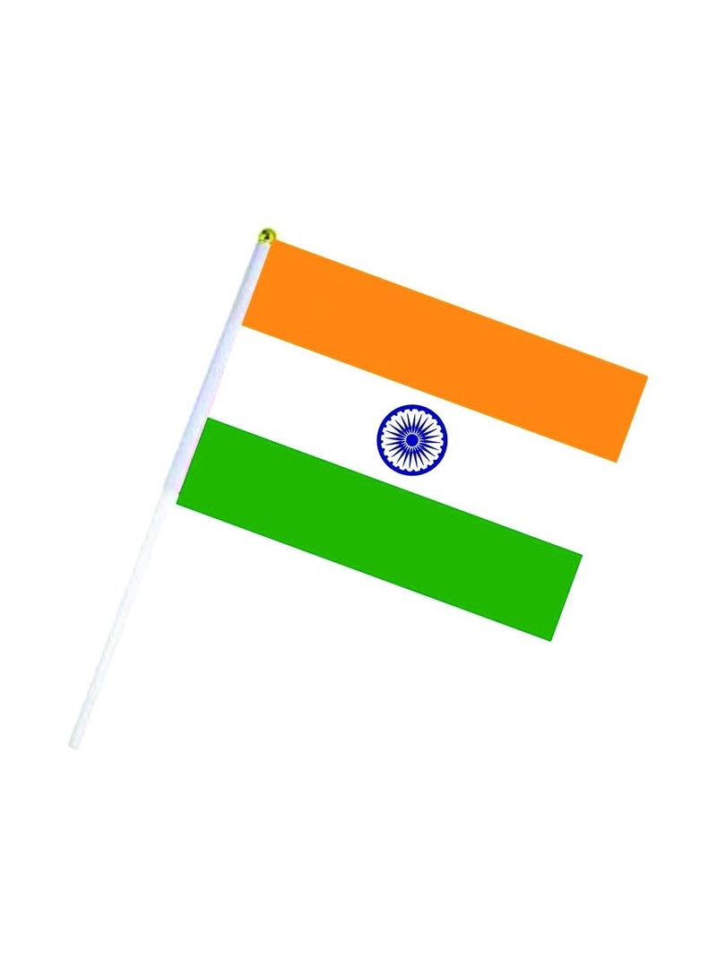 Hand Flags for Indian Republic Day, Independence Day Indian Small Stick Mini Hand Held Flags Decorations Country Flags, Festival Events, Indoor and Outdoor, Party