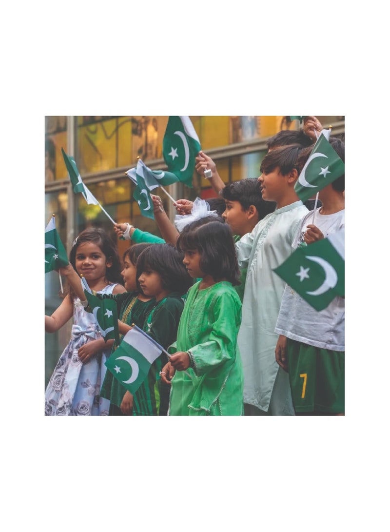 Pakistan Independence Day Handheld Small Flag–Mini Pakistani Handheld Flags–Mini Flags for Kids and Adults–Great Souvenirs and Party Favors for Independence Day