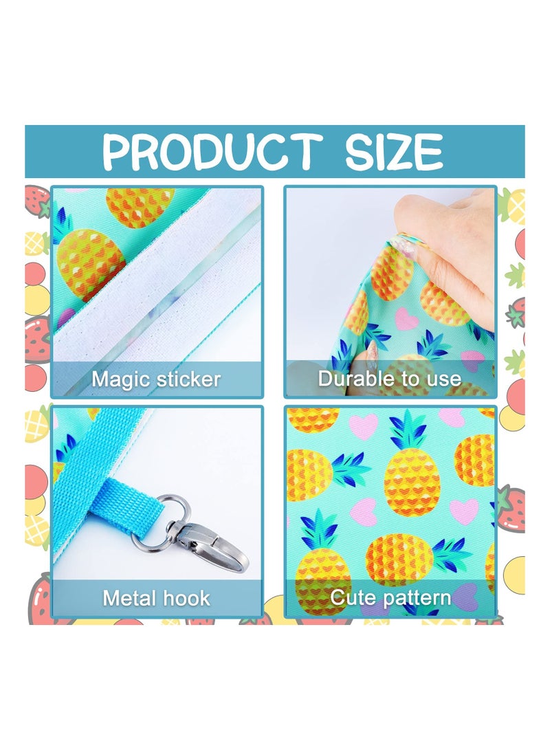 2 Pcs Rabbit Hay Feeder Bag, Hanging Feeding Storage Feeder Sack with 4 Holes for Small Animals Pets Bunny Hamster (Pineapple, Strawberry)