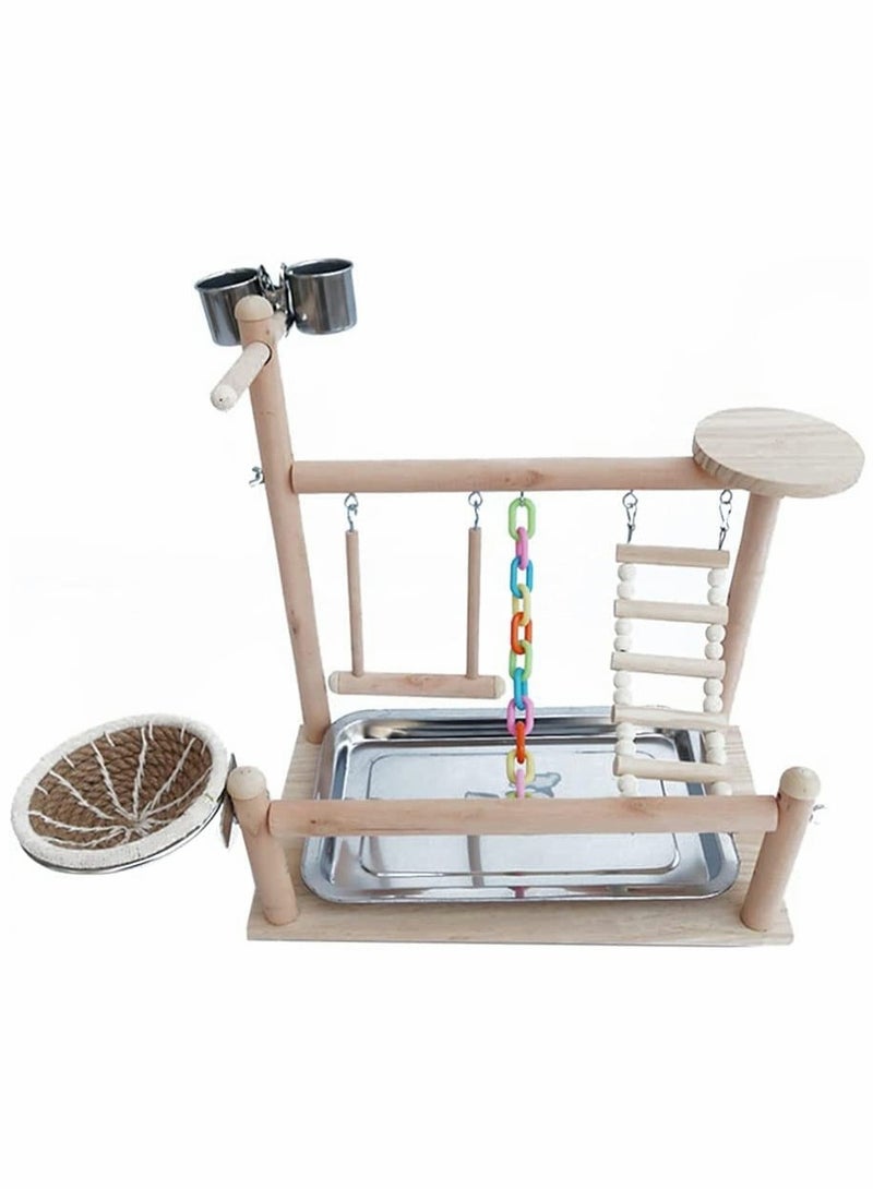 Bird Perch Platform Bird Playground Parrots Playstand Birds Perch Stand Play Gym Cockatiel Playpen Bridges Swings Food Bowl Parakeet Breeding Box for African Grey Conures Cockatoos Parrotlets
