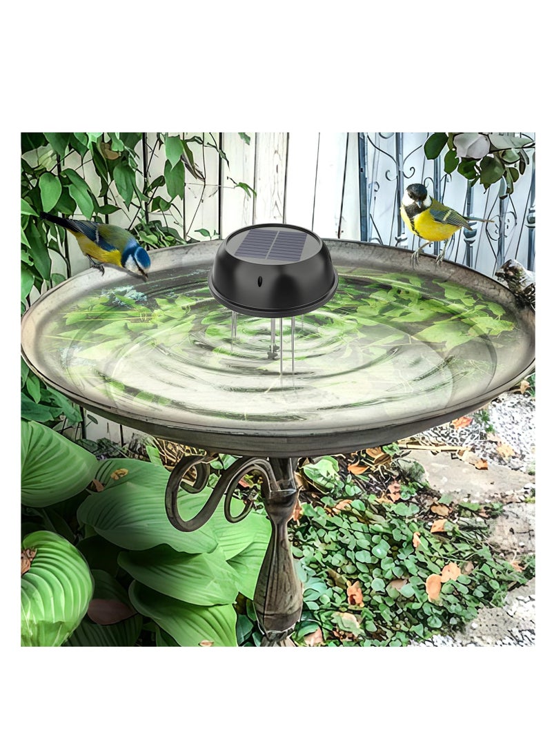 Solar Powered Bird Bath Water Agitator, Solar Water Oxygenating Water Wave Device, Bird Bath Solar Power with 3 Fixers for Outdoor,Patio, Garden Decor, Pond Fish Tank, Hummingbird, Black