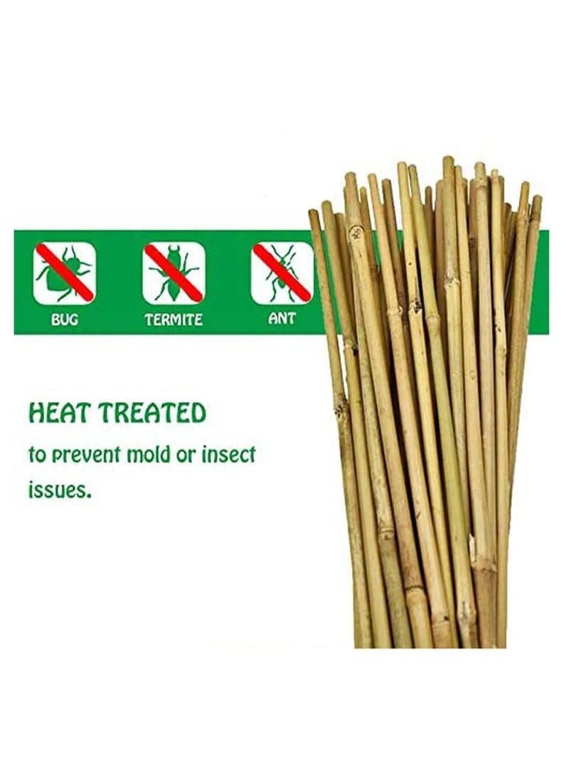 FFD 10 Pieces Natural Bamboo Poles Bamboo Stake for Plant Support 120cm,Bamboo Garden Poles Strong Gardening Sticks Bamboo Poles for Indoors or Outdoors