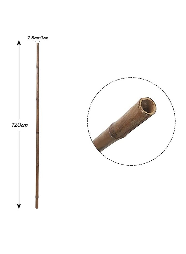 FFD 10 Pieces Natural Bamboo Poles Bamboo Stake for Plant Support 120cm,Bamboo Garden Poles Strong Gardening Sticks Bamboo Poles for Indoors or Outdoors