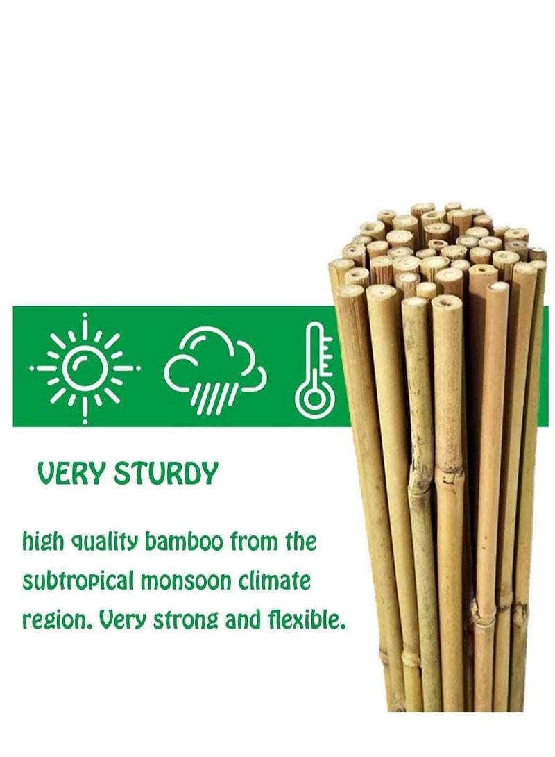 FFD 10 Pieces Natural Bamboo Poles Bamboo Stake for Plant Support 120cm,Bamboo Garden Poles Strong Gardening Sticks Bamboo Poles for Indoors or Outdoors