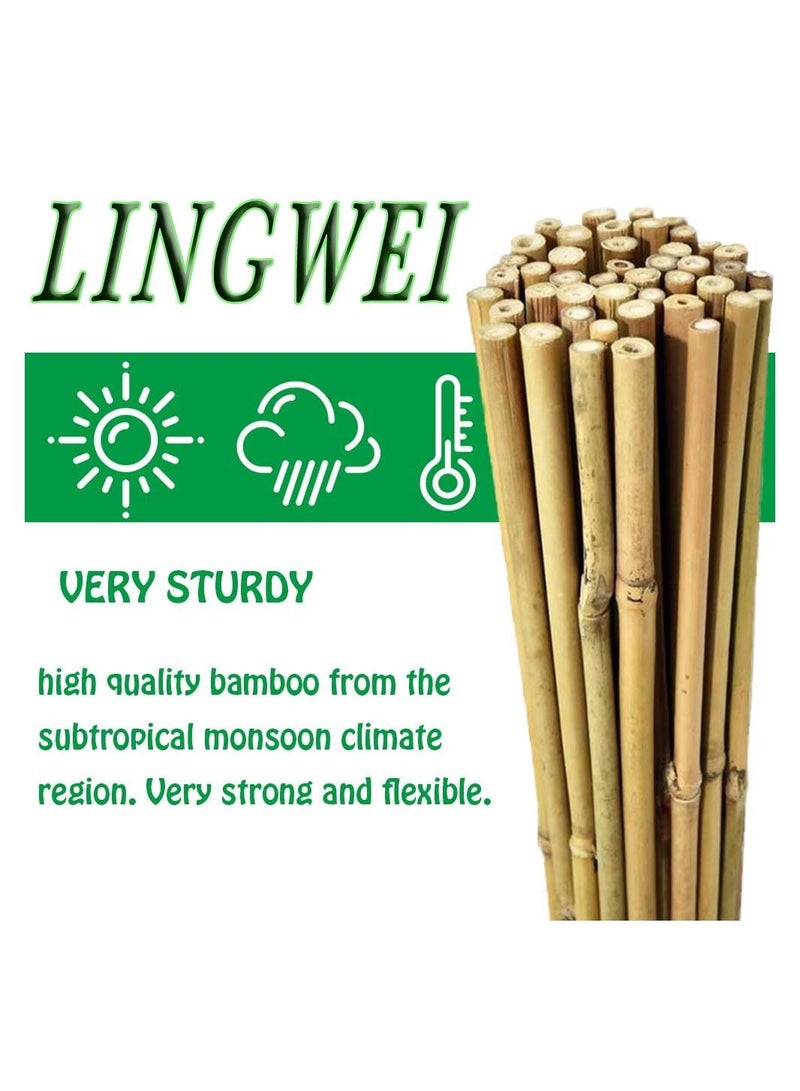 Natural Thick Bamboo Poles (100cm)Tall Garden Vine Plant Support Canes Stakes Flowers Plants Stakes((100cm)(20pcs))