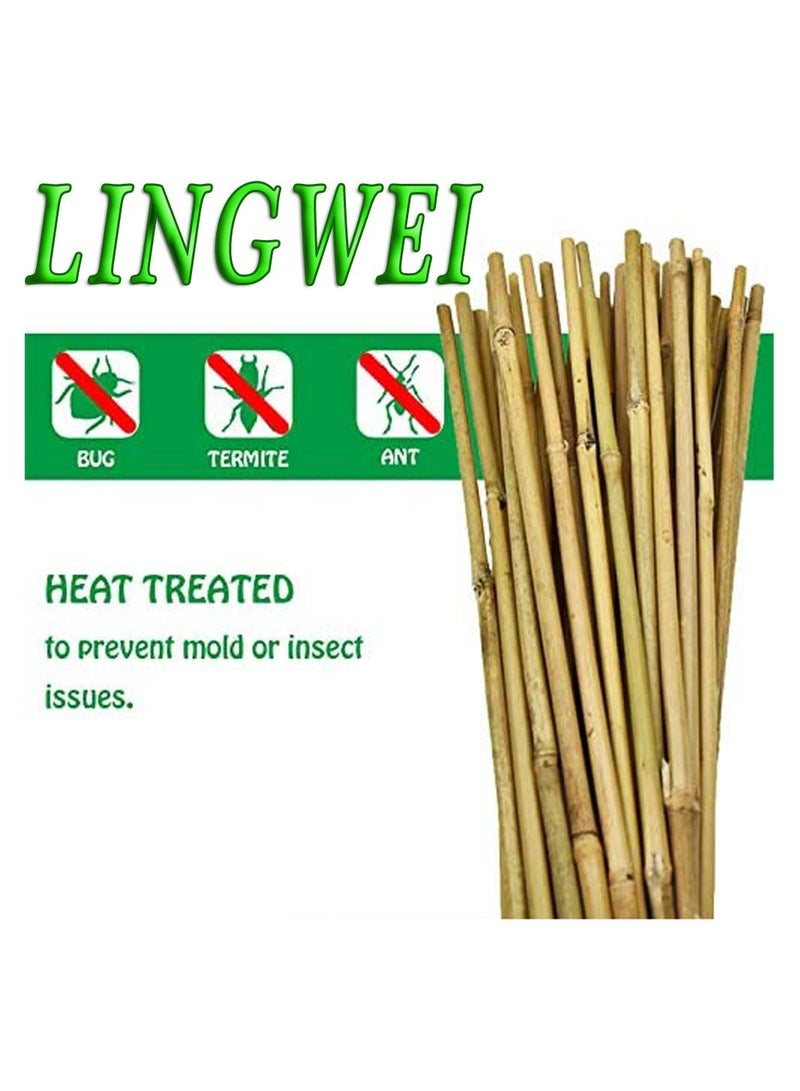 Natural Thick Bamboo Poles (120cm)Tall Garden Vine Plant Support Canes Stakes Flowers Plants Stakes((120cm)(20pcs))