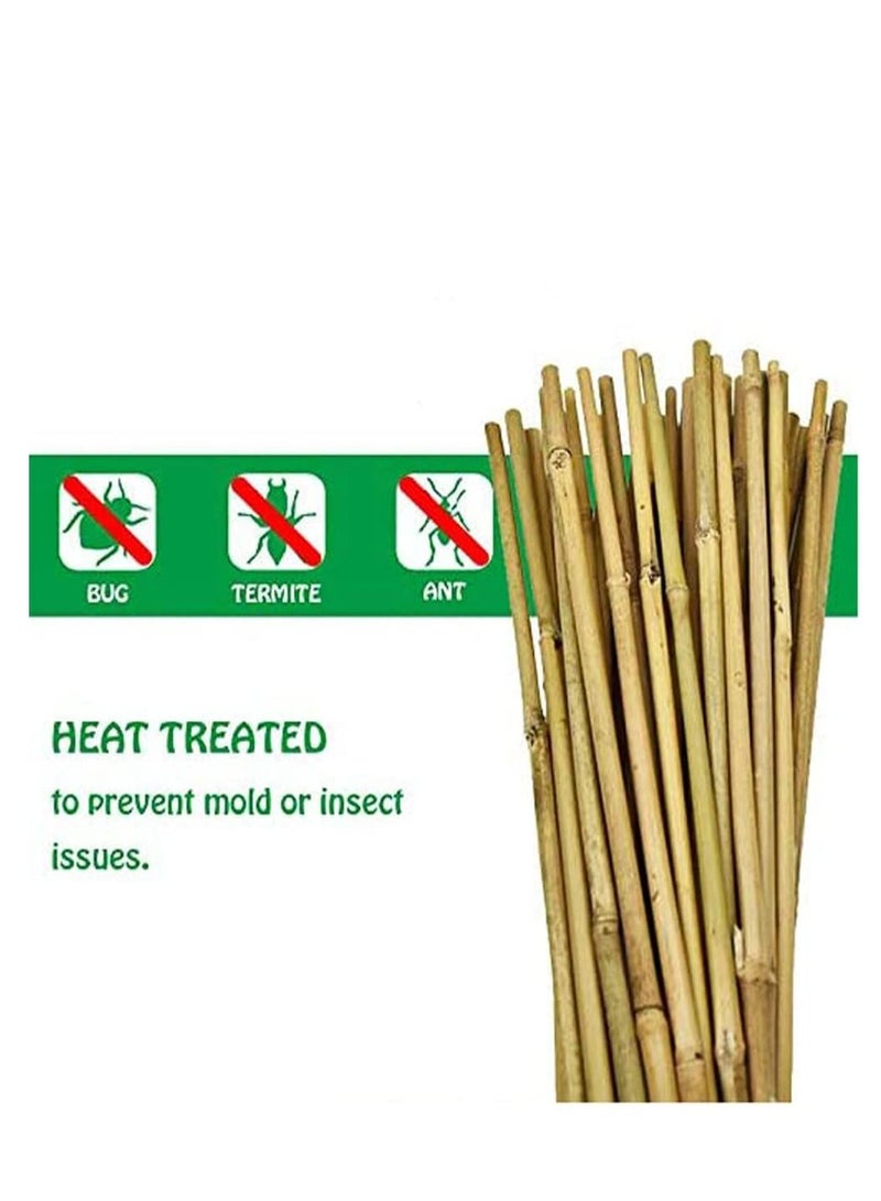 FFD 20 Pcs Natural Bamboo Poles Bamboo Stake for Plant Support 100cm Bamboo Garden Poles Strong Gardening Sticks Bamboo Poles for Indoors or Outdoors Climbing Plants Thick Bamboo Stake