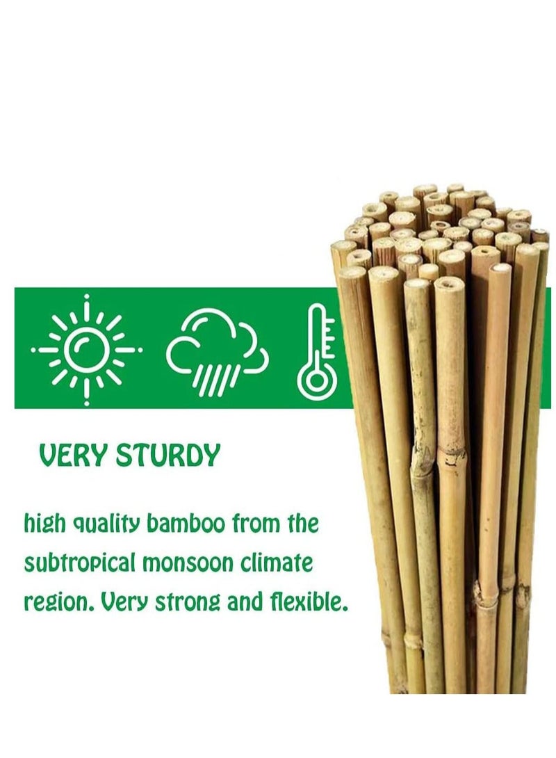 FFD 20 Pcs Natural Bamboo Poles Bamboo Stake for Plant Support 100cm Bamboo Garden Poles Strong Gardening Sticks Bamboo Poles for Indoors or Outdoors Climbing Plants Thick Bamboo Stake