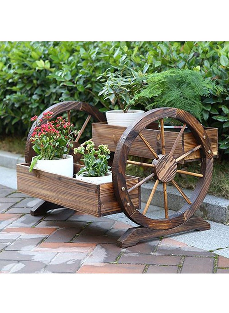 FFD Wooden Flower Pots Rustic Style Garden Planters Plant Stand Planter Container For Garden Outdoor Patio