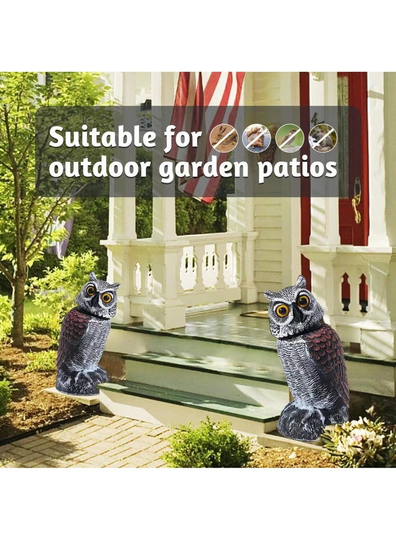 Fake Owl Sculpture Latest Revolving Head Plastic Owl Fake Owl Decoy Bird Scarecrow Sculpture Garden Protectors to Scare Birds Away for Outdoor Garden Yard 1 Pcs