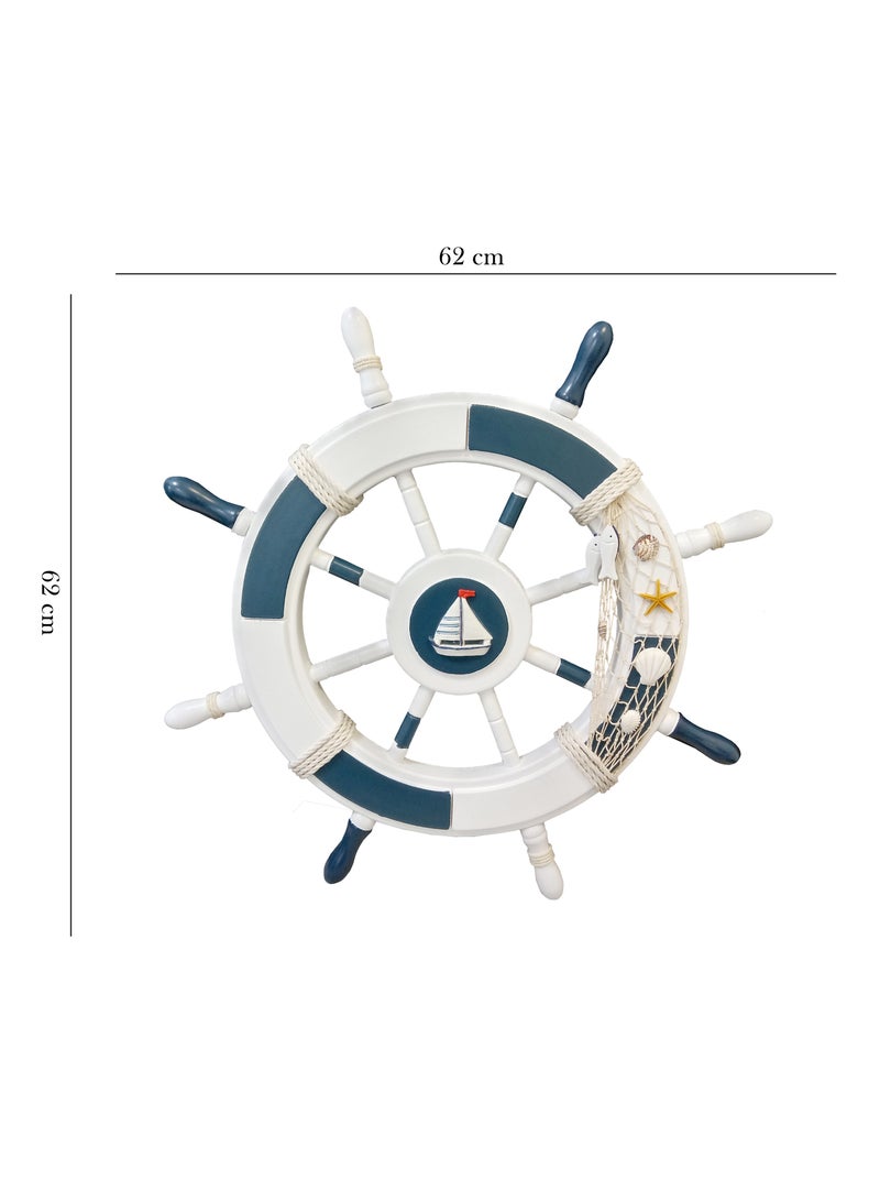 Nautical Wall Wheel Mediterranean Boat Steering  for Wall Home Decoration