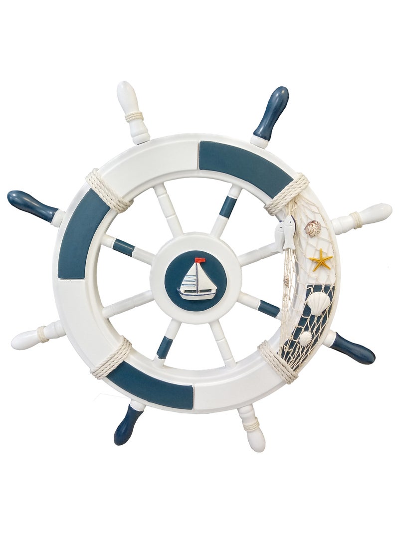 Nautical Wall Wheel Mediterranean Boat Steering  for Wall Home Decoration