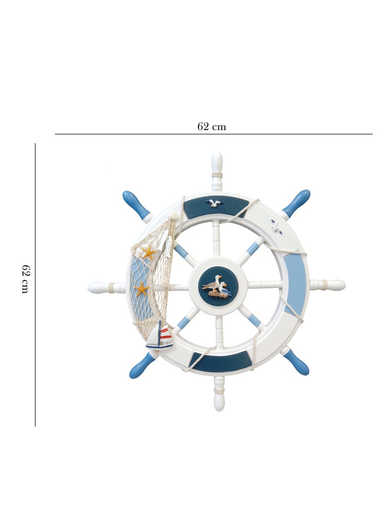 Nautical Wall Wheel Mediterranean Boat Steering  for Wall Home Decoration