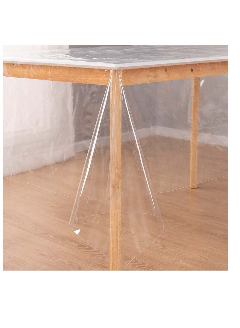 Rectangle Vinyl Tablecloth,100% Waterproof Heavy Duty Oil Spill Proof Stain Resistant Plastic PU Table Cover with Flannel Backing for KitchenDiningParties