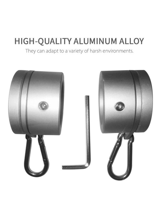 2-Piece Aluminum Alloy Flag Pole Ring Silver