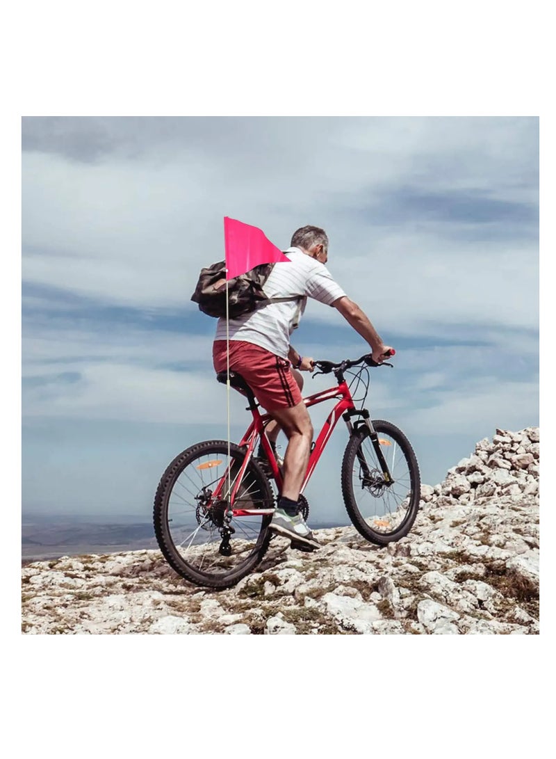 6ft Pink Bike Safety Flag with Fiberglass Pole & Mounting Bracket, Ideal for Bike Trailers, Enhances Visibility for Kids & Adults, Durable Bicycle Safety Flag with Easy Installation.