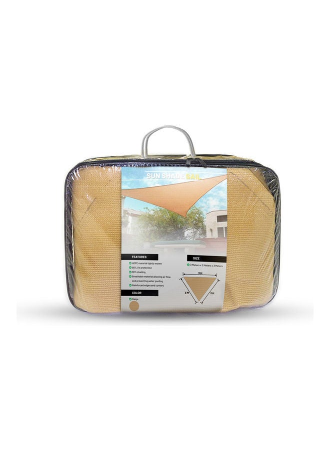 Sunshade Sail 3m x 3m x 3m Garden/Car Parking Triangular Canopy Beige 2.5kg