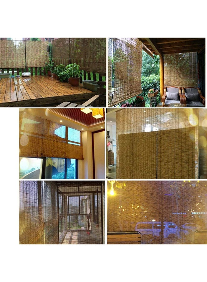 2-Piece Bamboo Roller Natural Reed Curtains Beige 100x200x0.5cm