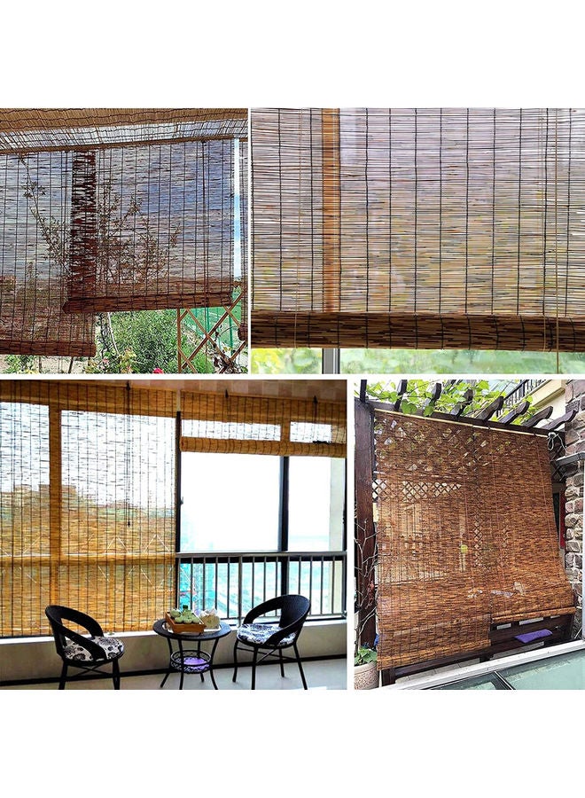 10-Piece Bamboo Roller Natural Reed Curtains Beige 100x200x0.5cm