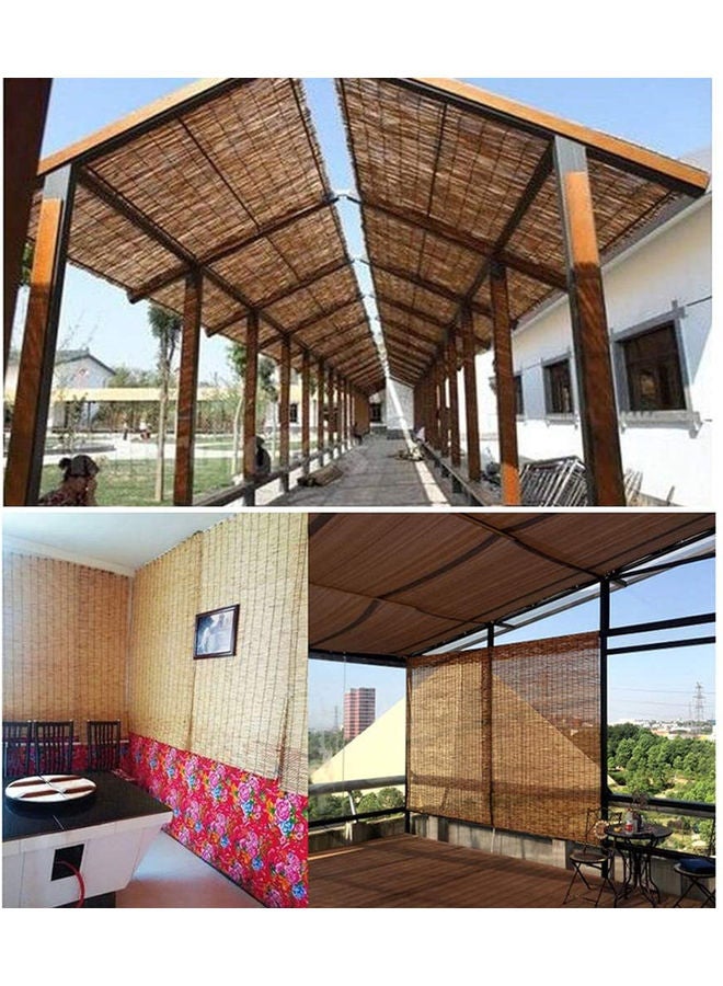 10-Piece Bamboo Roller Natural Reed Curtains Beige 100x200x0.5cm