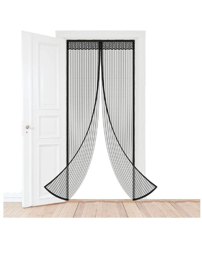 Magnetic Screen Door, Screen Magnetic Closure, Heavy Duty Retractable Mesh Screen Door With Magnets, Pet Friendly, Anti-Mosquito Door Net