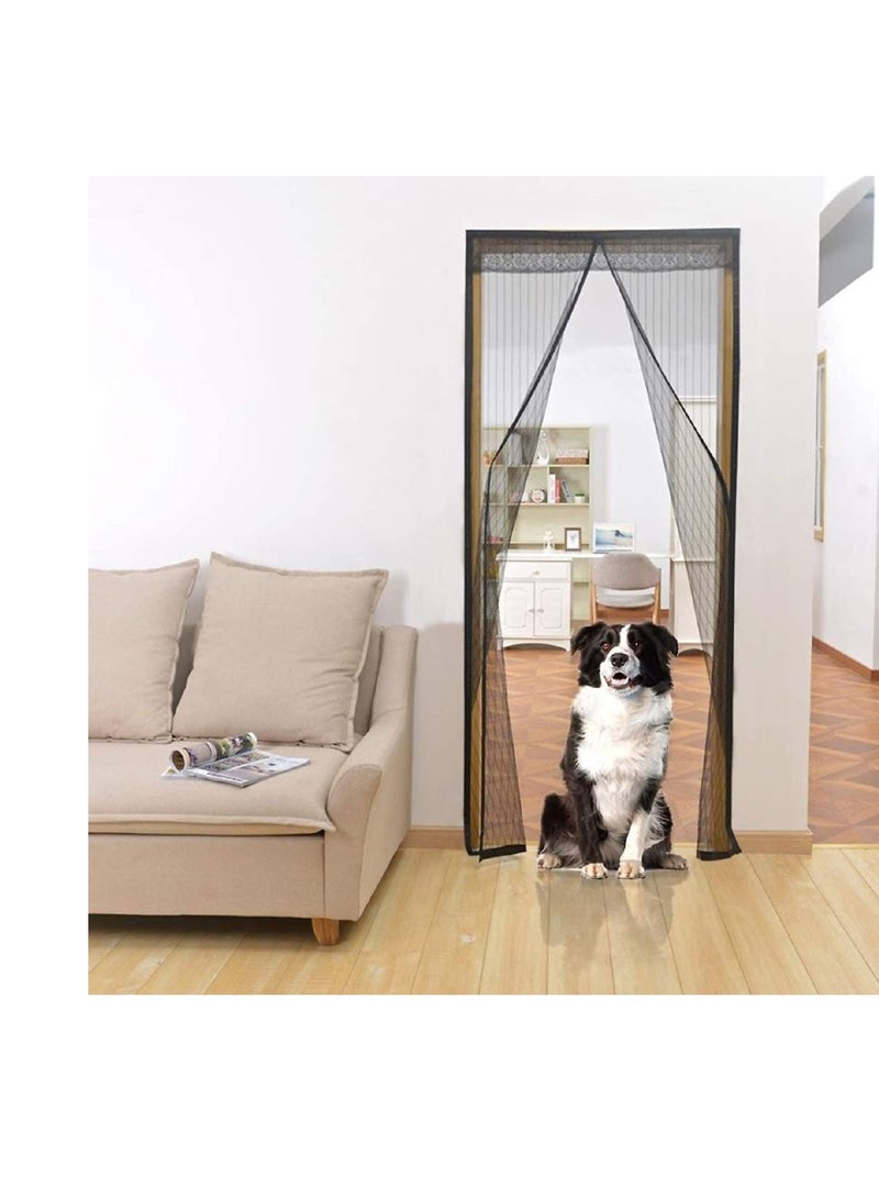 Magnetic Screen Door, Screen Magnetic Closure, Heavy Duty Retractable Mesh Screen Door With Magnets, Pet Friendly, Anti-Mosquito Door Net
