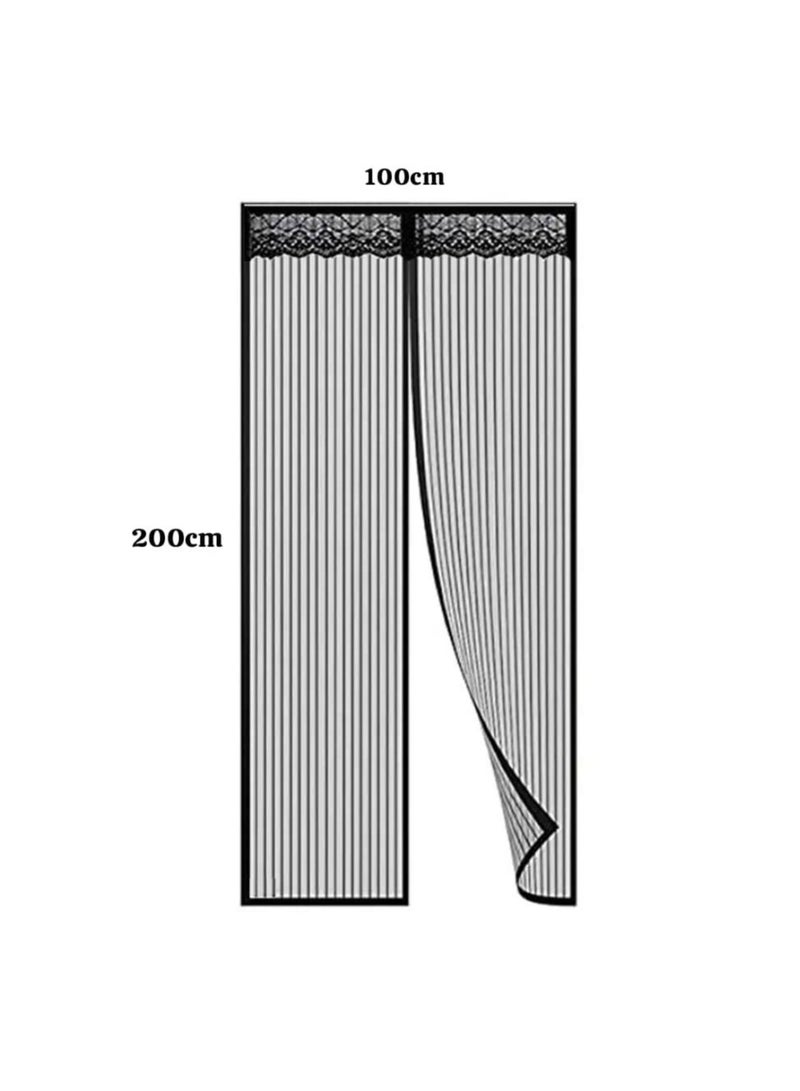 Magnetic Screen Door, Screen Magnetic Closure, Heavy Duty Retractable Mesh Screen Door With Magnets, Pet Friendly, Anti-Mosquito Door Net