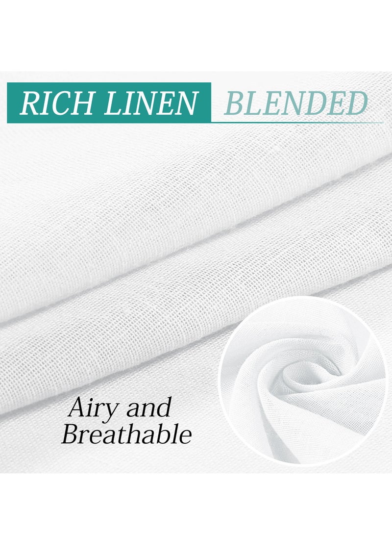 Waterproof Outdoor Curtains for Patio Premium Thick Tab Top Linen Textured Curtain,UV and Fade Resistant Outside, Privacy Assured Outside Curtains for Porch, Pergola, Cabana,2 Panel, 52inch, White